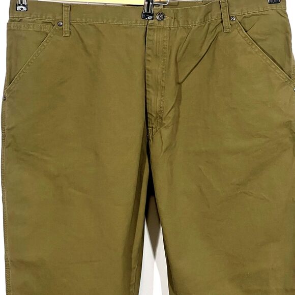 Wrangler Authentics Men's Carpenter Jeans 42x32 Olive Drab Heavyweight NWT - Picture 2 of 9